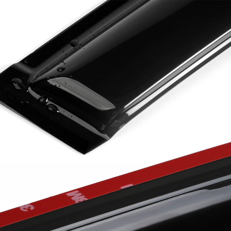 Darodcar Tape on Car Side Window Visors Vent Window Shade Fit 97-17 Ford Expedition, Sun Rain Guards Wind Deflectors 94233, 4-Piece Set - Image 4